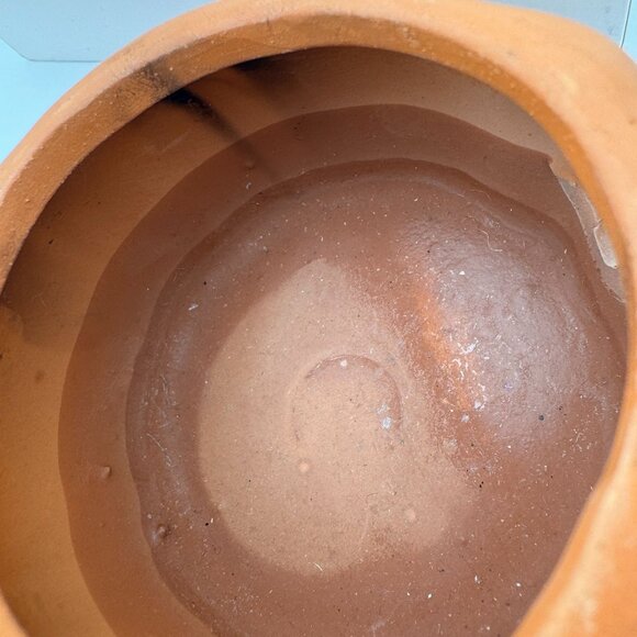 Vintage Jack-O-Lantern Red Clay Terra Cotta 5"  Halloween Pumpkin Candle Holder - Picture 9 of 9